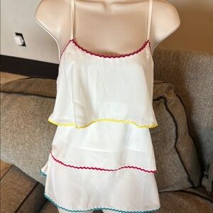 ANDREE BY UNIT White Layered Top with Colorful Trim